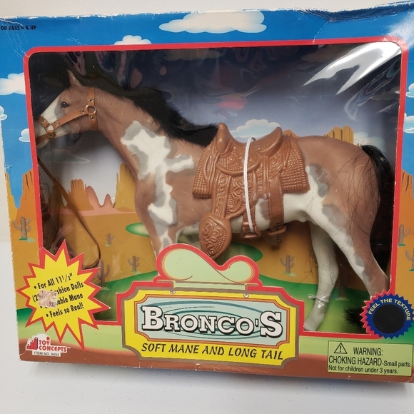 Toy Concepts Broncos Horse Soft Mane & Tail with Saddle Vintage Toy - Picture 6 of 13